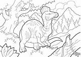 Corythosaurus Coloring Dinosaurus Premium Contour Prehistoric Dinosaur Natuur sketch template