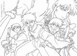 Coloring Inuyasha Pages Book Anime Kagome Manga Colorine Fighting Power Group Da 컬러링 Combined Getcolorings Books Info Colouring 색칠 Shippo sketch template