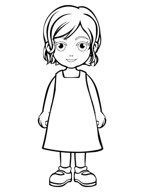 girl clipart outline    clipartmag