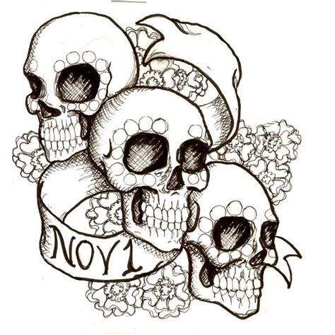 day   dead coloring page pattern  craftsycom skull coloring