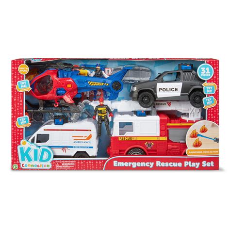 kid connection emergency rescue vehicle play set  pieces walmartcom