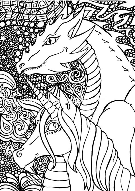 pin  elisabeth quisenberry  coloring fantasy unicorn coloring