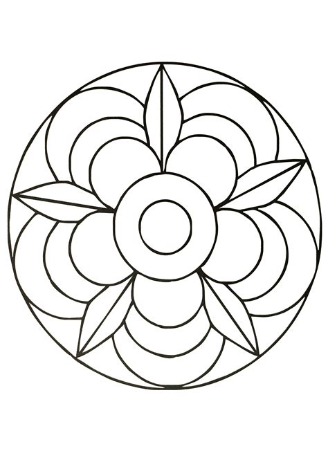 easy printable easy mandala coloring pages png  file