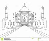 Mahal Taj Clipart Colouring Pages Tajmahal Stock Picolour Illustration Preview sketch template