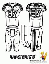 Coloring Pages Dallas Football Cowboys Nfl Uniform Cowboy Jersey Sheet Blank Kids Template Printable Book Nfc Uniforms Play Boys Players sketch template
