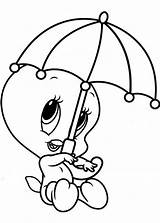Coloring Tweety Baby Pages Looney Tunes Toons Sylvester Bird Umbrella Christmas Umberella Printable Template Halloween Clipartmag Drawings Getcolorings Popular Color sketch template