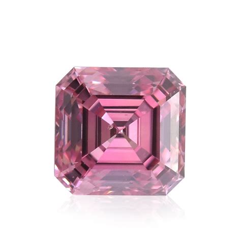 0 25 Carat Fancy Intense Purplish Pink Diamond 4p Asscher Shape Si1