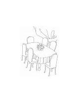Coloring Pages Chair Dinning Table Six sketch template