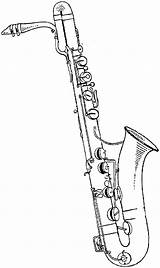 Saxophone Sax Baritone sketch template