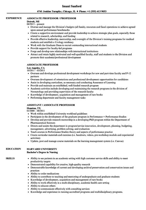 resume  university professor