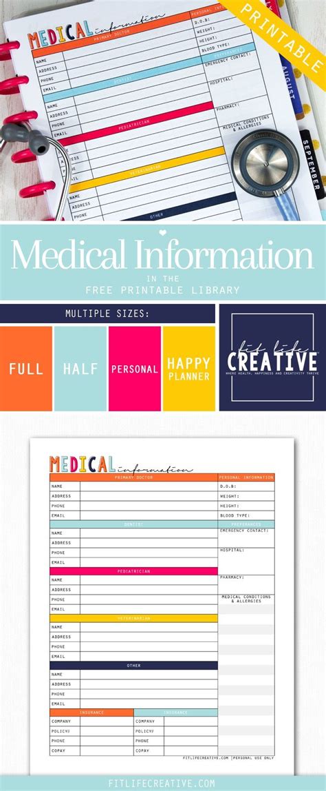 printable medical binder forms medical binder medical