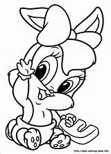 Tunes Looney Coloring Pages Tweety Baby Getdrawings sketch template