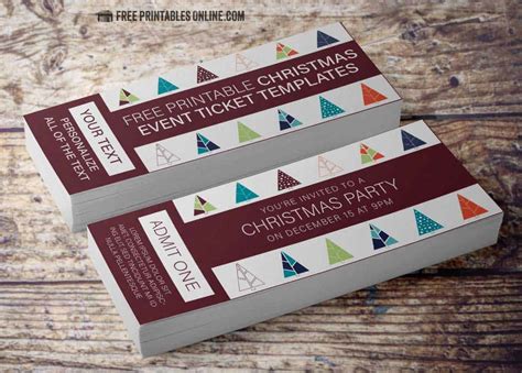 christmas event ticket template  printables
