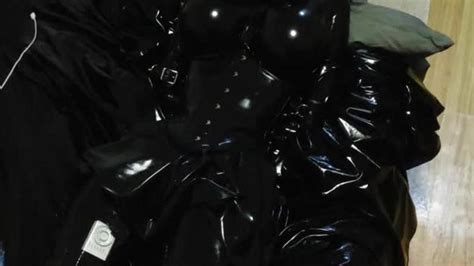 black latex suit kigurumi breathplay porn videos