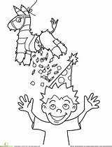 Pinata Candy Birthday Coloring Education sketch template
