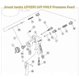 spare parts anest iwata lph lvp hvlp pressure feed spray gun