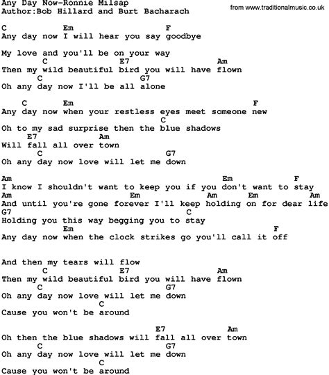 country musicany day  ronnie milsap lyrics  chords