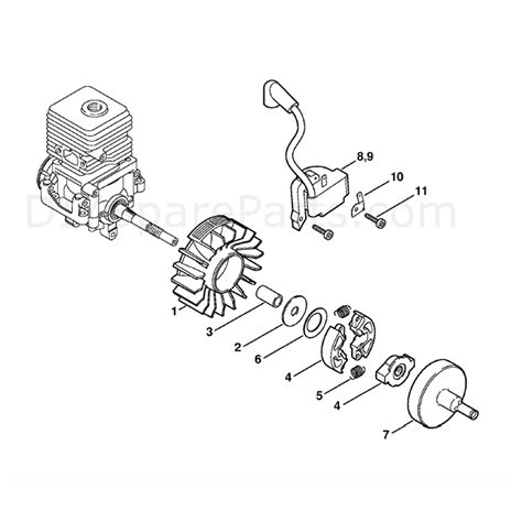 stihl fs  brushcutter fsc edz parts diagram ignition system clutch