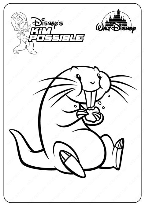 kim  rufus coloring pages kimpossible rufus disney