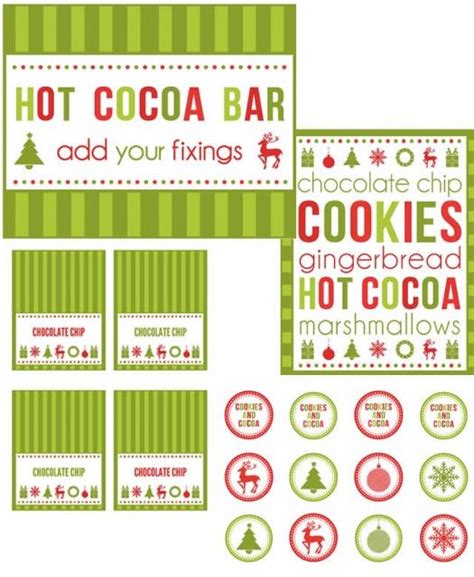 christmas printables tags   hot chocolate party cocoa bar