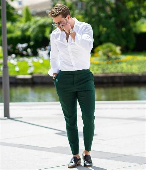 green trousers   mens fashion casual outfits mens casual outfits formal men outfit