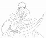 Ichigo Bleach Kurosaki Hollow Lineart Paintingvalley Coloriages Personnages sketch template