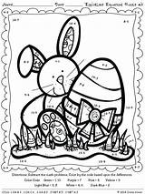 Easter Math Coloring Color Pages Number Bunny Printable Worksheets Addition Sheets Egg Equations Code Board Getcolorings Cellent Puzzles Printables Choose sketch template