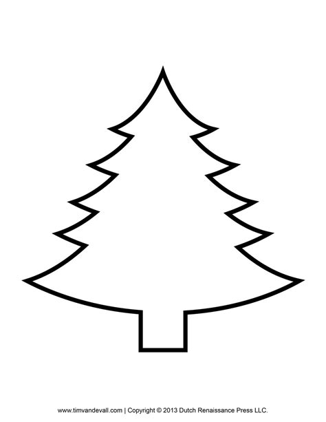 printable paper christmas tree template  clip art