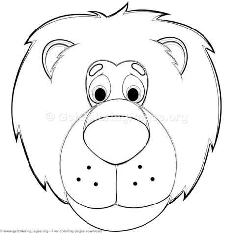 lion animal face mask coloring pages  instant  coloring