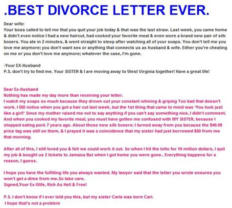 Z Best Divorce Letter Ever Dump A Day