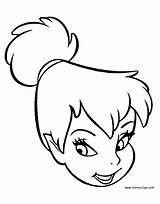 Face Bell Tinker Coloring Pages Printable Tinkerbell Disney Disneyclips Fairies Funstuff sketch template