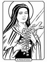 Therese St Coloring Saints Lisieux Little Getcolorings Printable sketch template