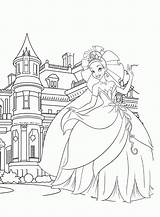 Princess Pages Coloring Castle Tiana Disney Comments sketch template
