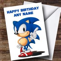 sonic  hedgehog personalised birthday card  card zoo