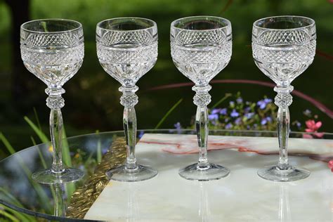 reserved for p sold sold vintage crystal wine glasses set of 8 tall