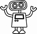 Robot Coloring Pages Cute Basic Power Clipart Ranger Easy Drawing Simple Robots Cartoon Sheets Boys Color Kids Choose Board Print sketch template