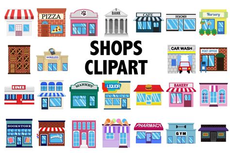 shops clipart  icons design bundles