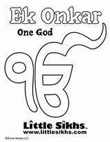 Onkar Coloring Ek Pages Sikh Little sketch template