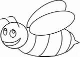 Bee Coloring Pages Cartoon Clipart Kids Printable Bumble Sheet Library Toddlers sketch template