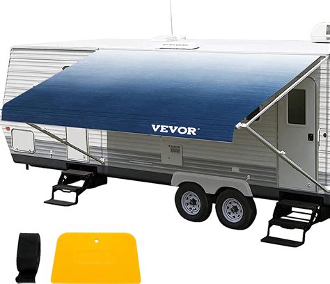 vevor rv awning awning replacement fabric  ft slate blue rv awning replacement oz vinyl