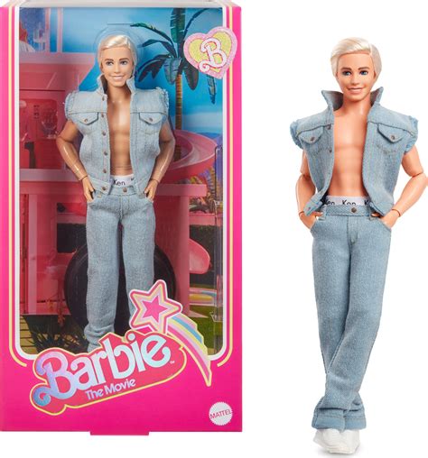 barbie   collectible ken doll wearing denim matching set