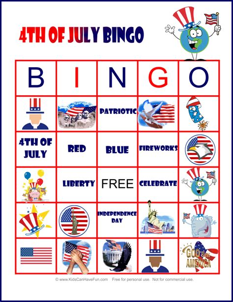 july bingo  printable