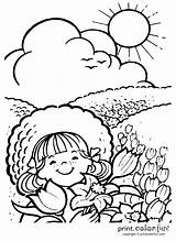 Sunny Coloring Pages Drawing Weather Enjoying Girl Happy Color Print Printable Outside Getdrawings Printcolorfun Sketch Getcolorings Template sketch template