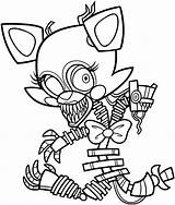 Fnaf Coloring Pages Mangle Nights Five Printable Getcolorings Color Print sketch template