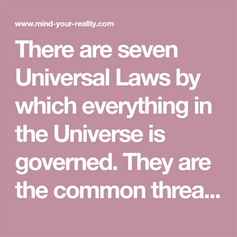 universal laws explained universal