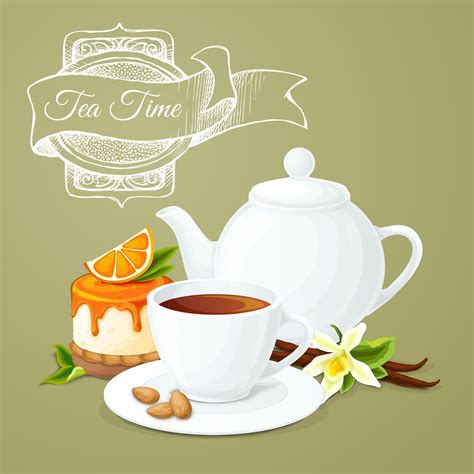 tea party poster  vector art  vecteezy