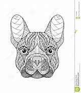 Zentangle Stylized Freehand Pug sketch template