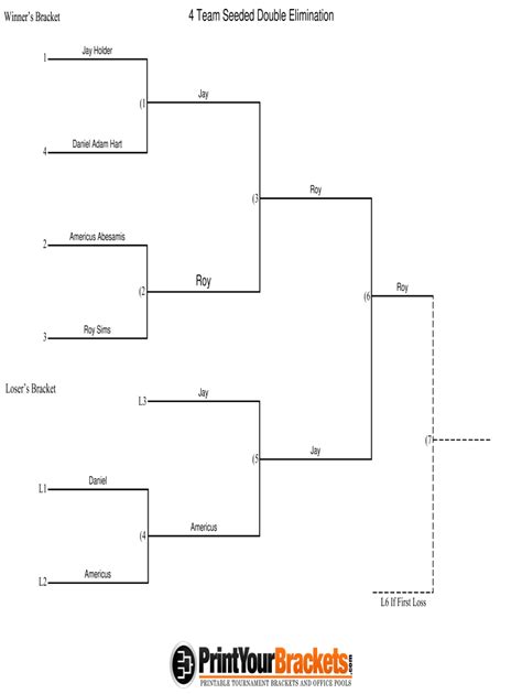 printable  team single elimination bracket    printable