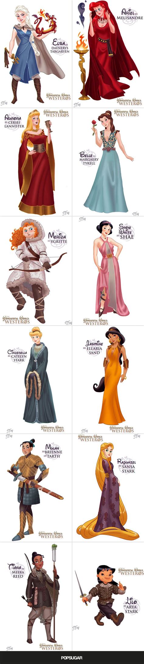 disney princesses as the women of game of thrones disney princess game of thrones and disney