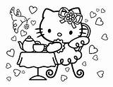 Coloring Kitty Hello Pages Tea Party Sanrio Print Cartoon Color Printable Drawing Cute Birthday Sheets Princess Halloween Colouring Coloringpages7 Getdrawings sketch template